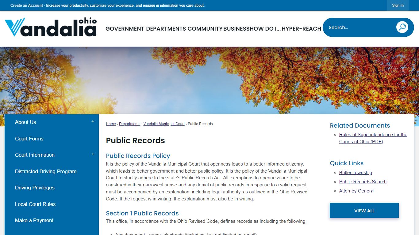 Public Records | Vandalia, OH